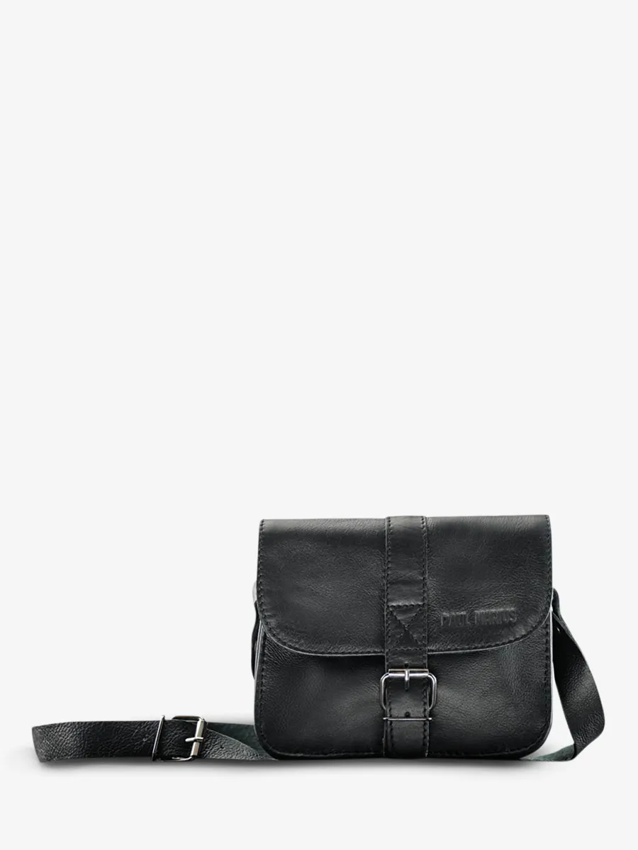 small leather shoulder bag for woman Black - L'Essentiel Black | PAUL MARIUS