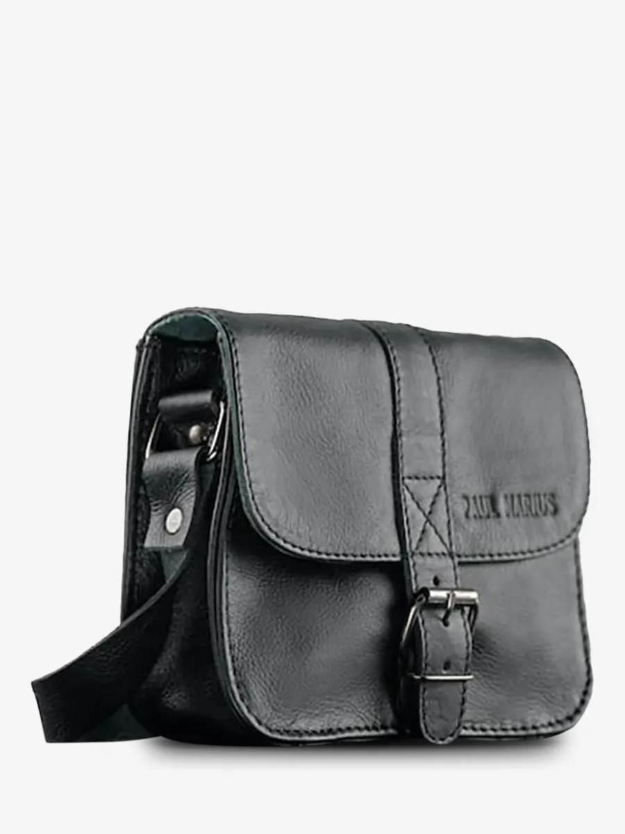 small leather shoulder bag for woman Black - L'Essentiel Black | PAUL MARIUS