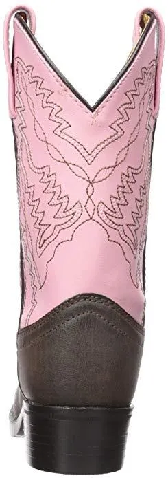 Smoky Mountain Toddlers Hopalong Cowgirl Boot Pink and Brown - Round Toe