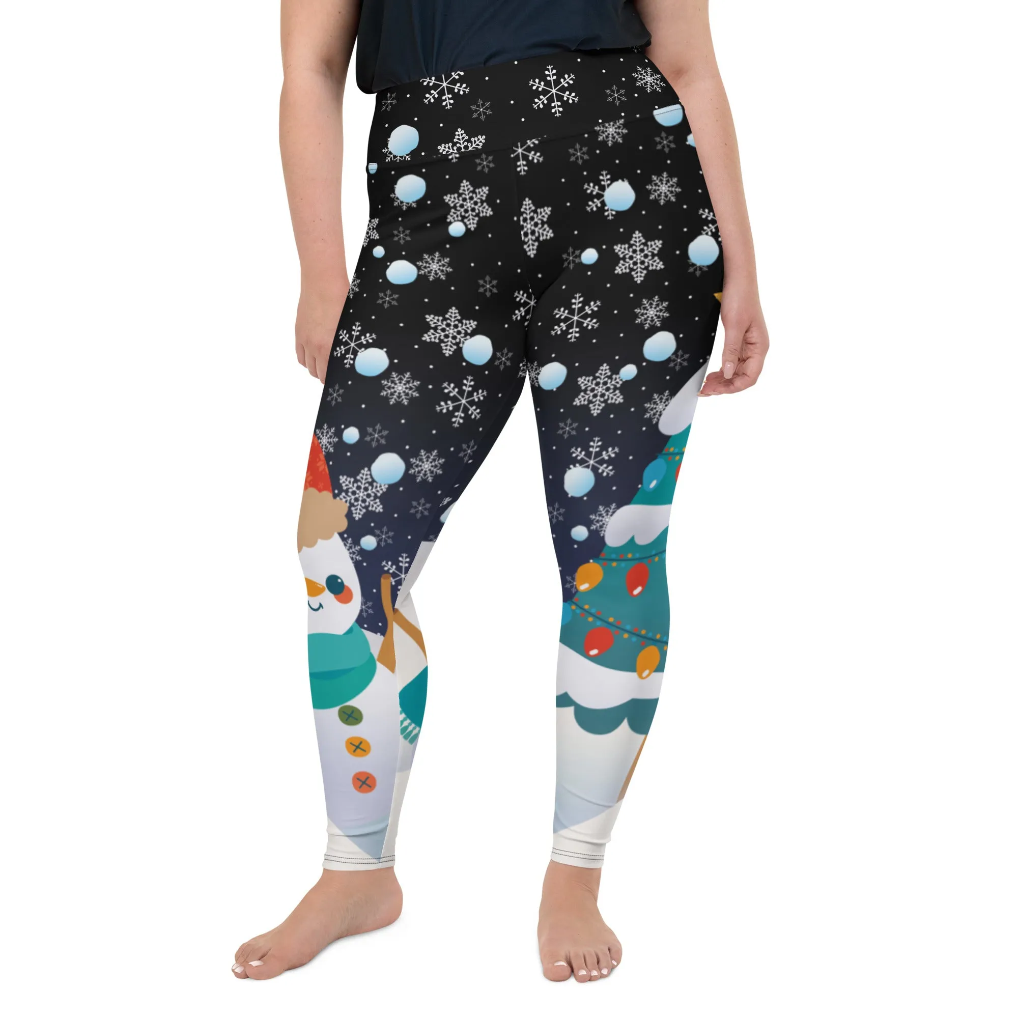 Snowy Christmas Plus Size Leggings