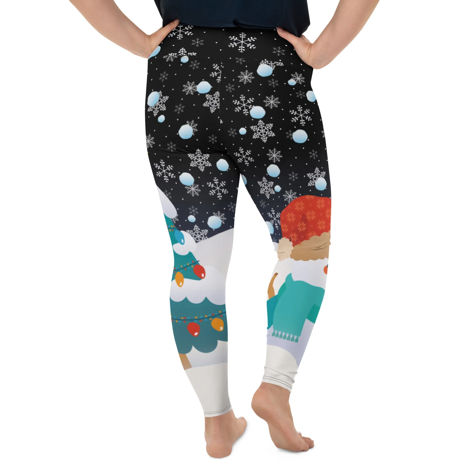 Snowy Christmas Plus Size Leggings