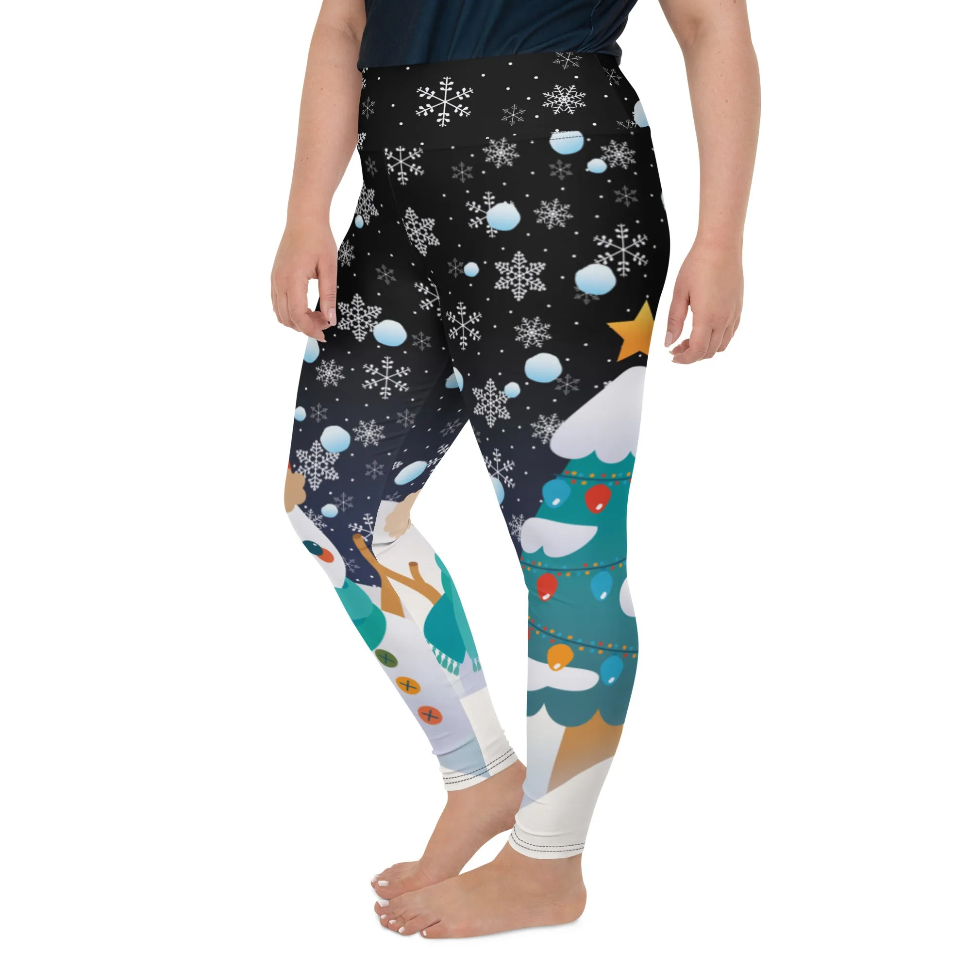 Snowy Christmas Plus Size Leggings