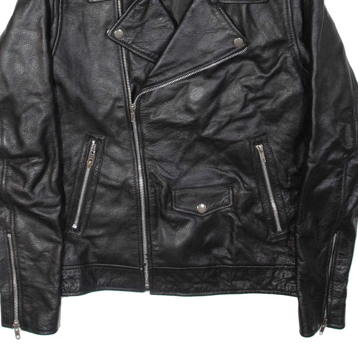 SOUL STAR Womens Aviator Jacket Black Leather XS