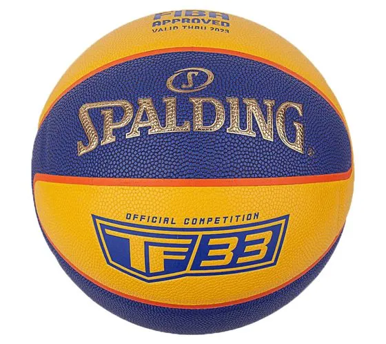 SPALDING Basketball Größe 6 Sport-Ausrüstung TF33 oder React TF 250 Braun/Schwarz oder Gelb/Blau/Gold