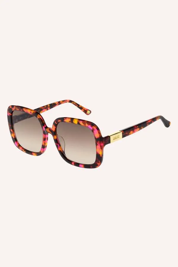 Square Sunglasses - Orange Multi