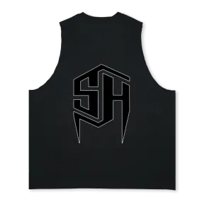 SQUIDTANK Deep Black Oversized Vest.