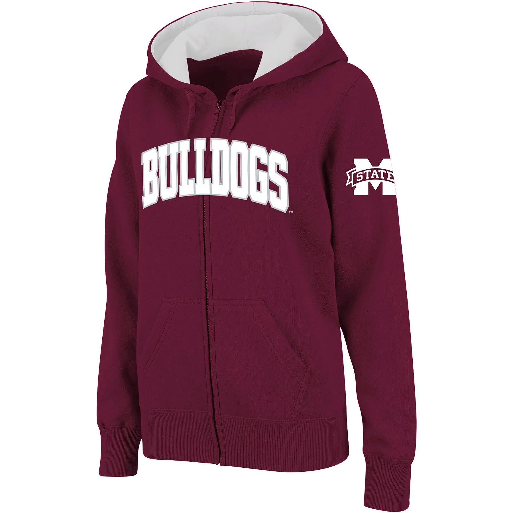 Stadium Athletic Mississippi State Bulldogs Women's Maroon Arched Name Full-Zip Hoodie