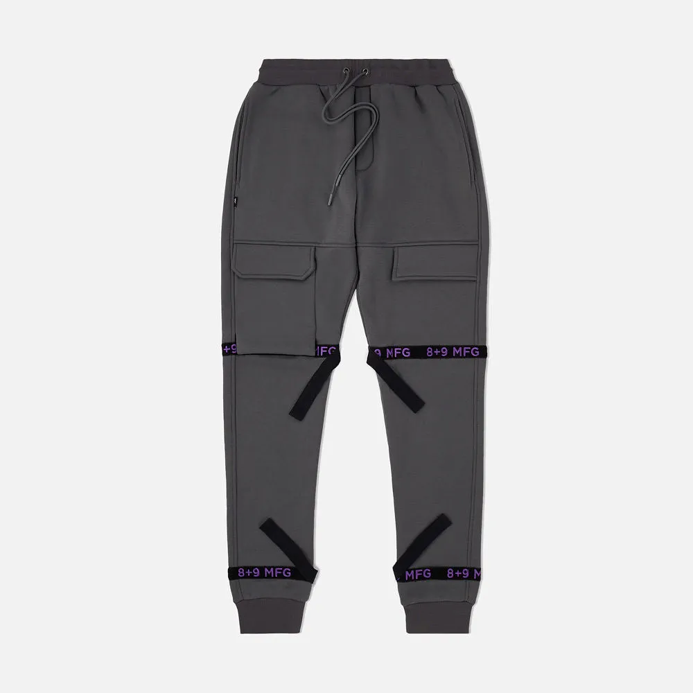 Strapped Up Slim Fleece Joggers Dark Grey