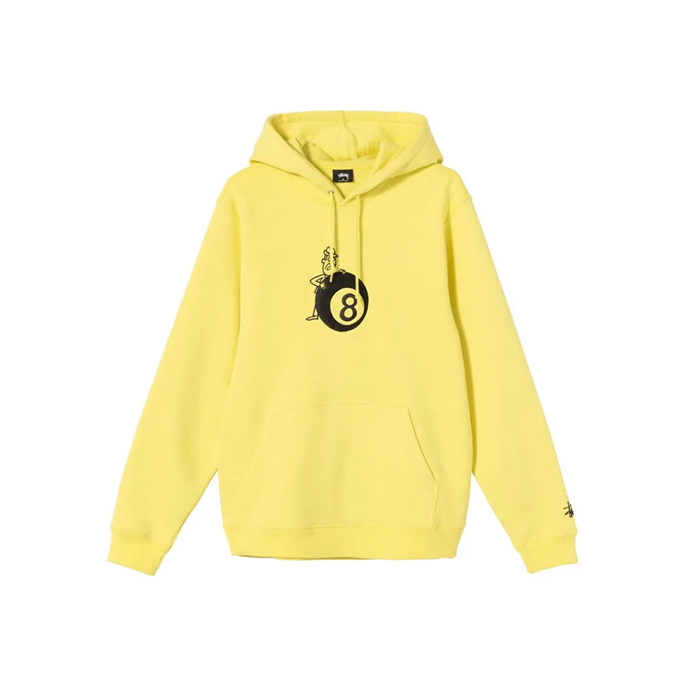 Stussy 8 Ball Man Embroidered Hoodie Lemon 118406