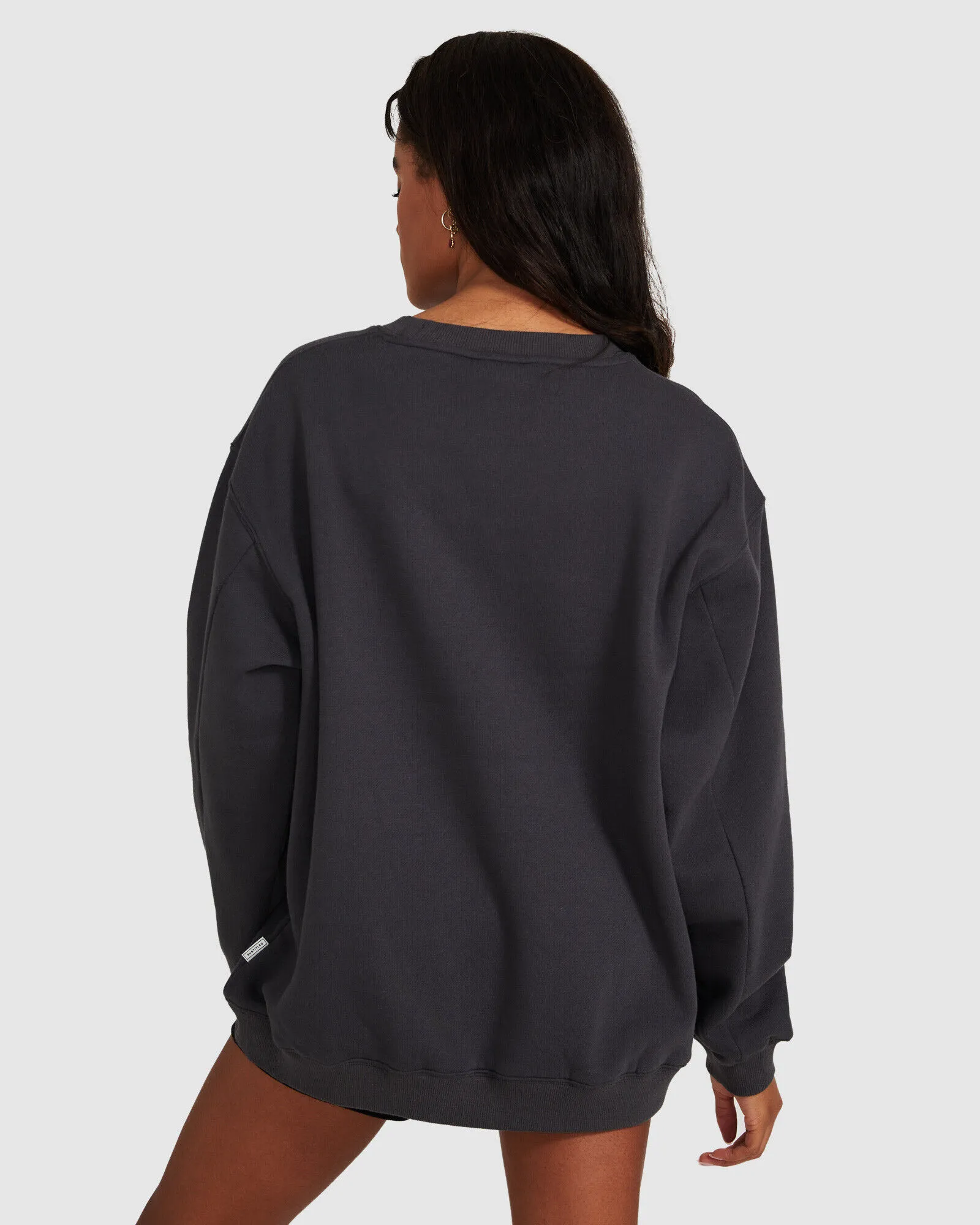 Subtitled Oversized Origin Fleece Jumper Ash Charcoal