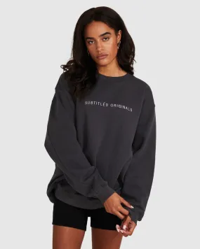 Subtitled Oversized Origin Fleece Jumper Ash Charcoal