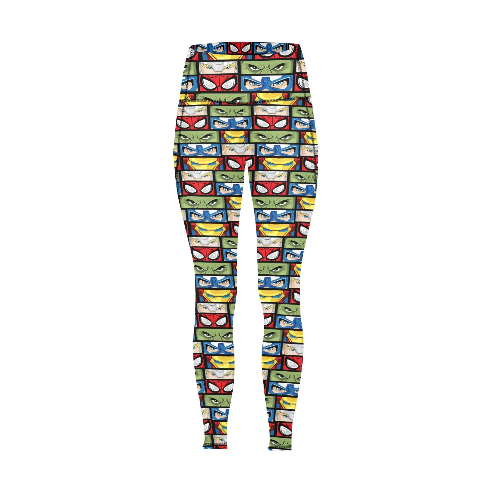 Super Heroes Eyes Women's Athletic Leggings With Pockets