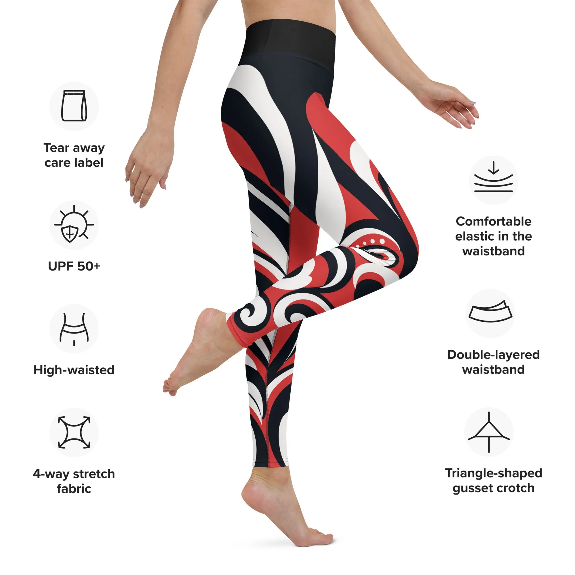 Swirl Heart Shaped Yoga Leggings