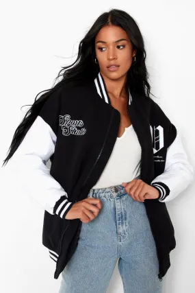 Tall Contrast Sleeve W Varsity Jacket