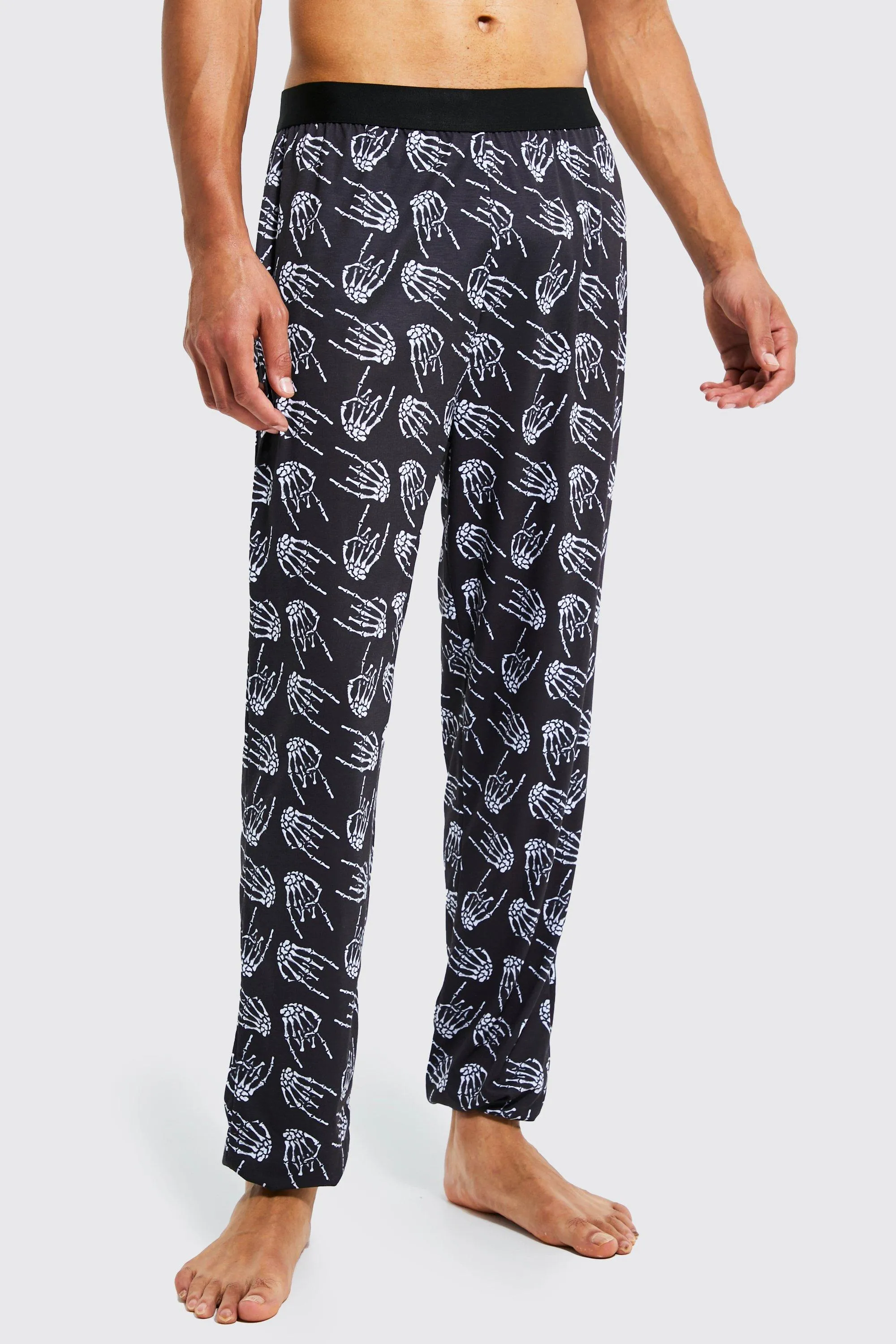 Tall Skeleton Hand Printed Lounge Joggers