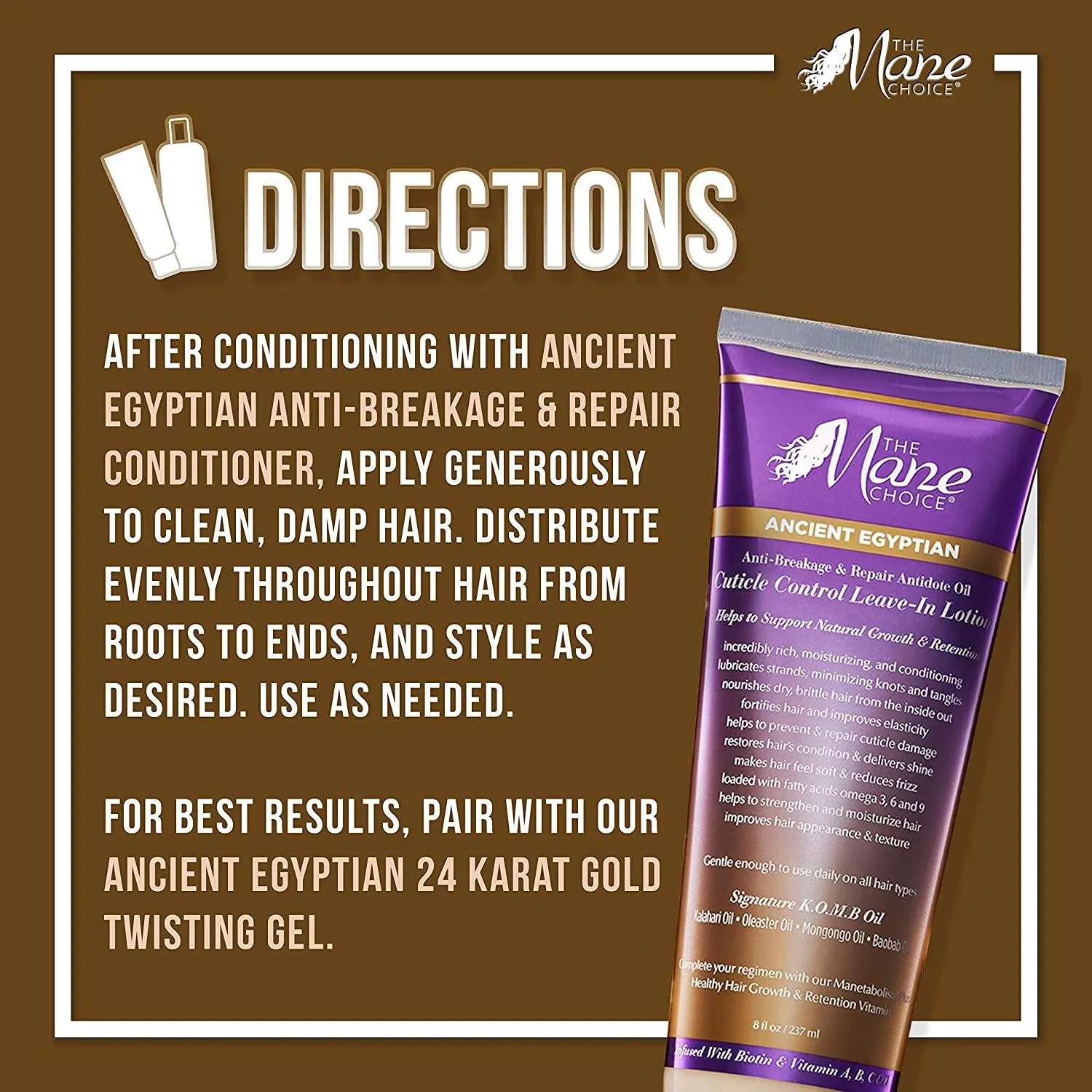 The Mane Choice Ancient Egyptian Anti-Breakage and Repair Antidote Leave-In Lotion  8 Ounces