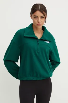 The North Face fleece sweatshirt 100 Glacier Half Zip Fleece green color smooth NF0A89J9NL11