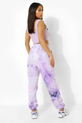 Tie Dye Back Print Joggers