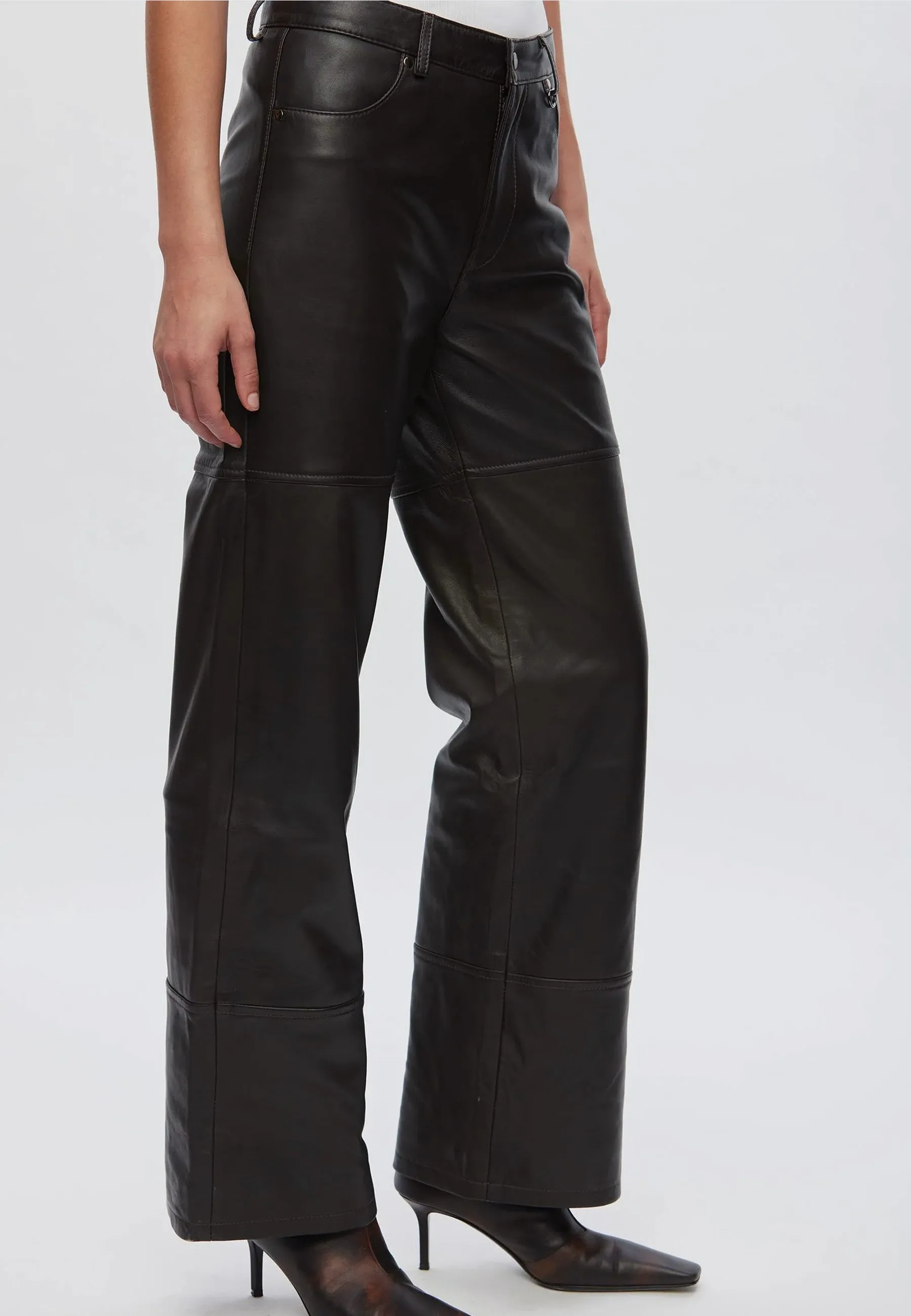 Time Leather Trousers - Chocolate Torte