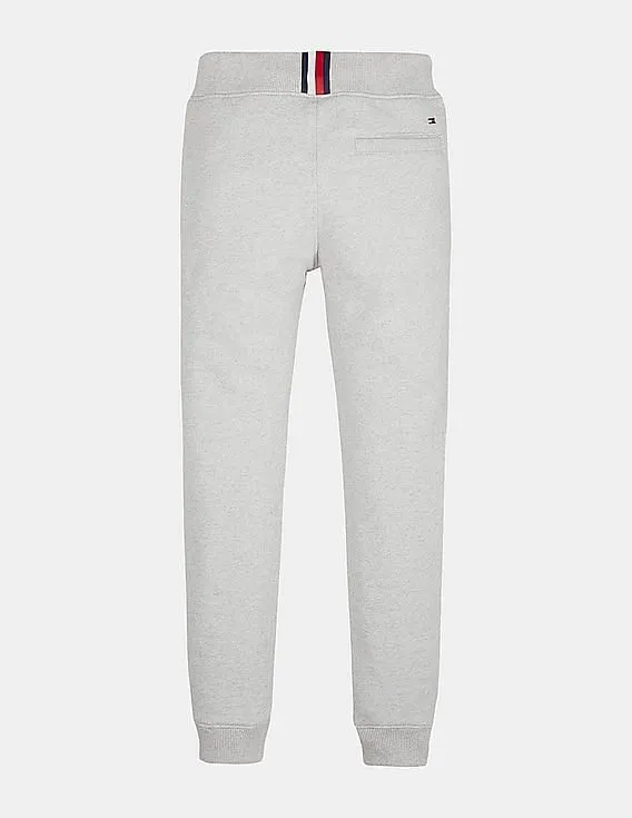 Tommy Hilfiger Kids Boys Grey Ribbed Waist Heathered Joggers