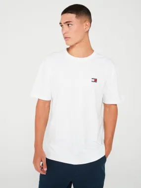 Tommy Jeans Regular Fit Left Chest Badge T-shirt - White