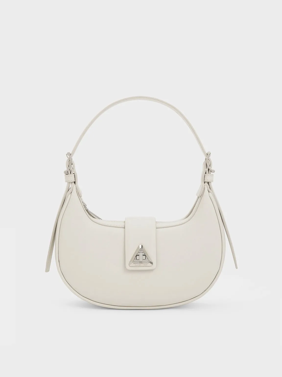 Trice Metallic Accent Belted Shoulder Bag - Chalk