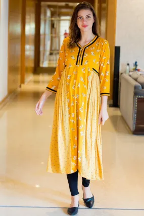 Tulip Yellow Maternity & Nursing Kurta