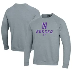 Under Armour Northwestern Wildcats Gray Soccer Rival Fleece Raglan Pullover Sweatshirt