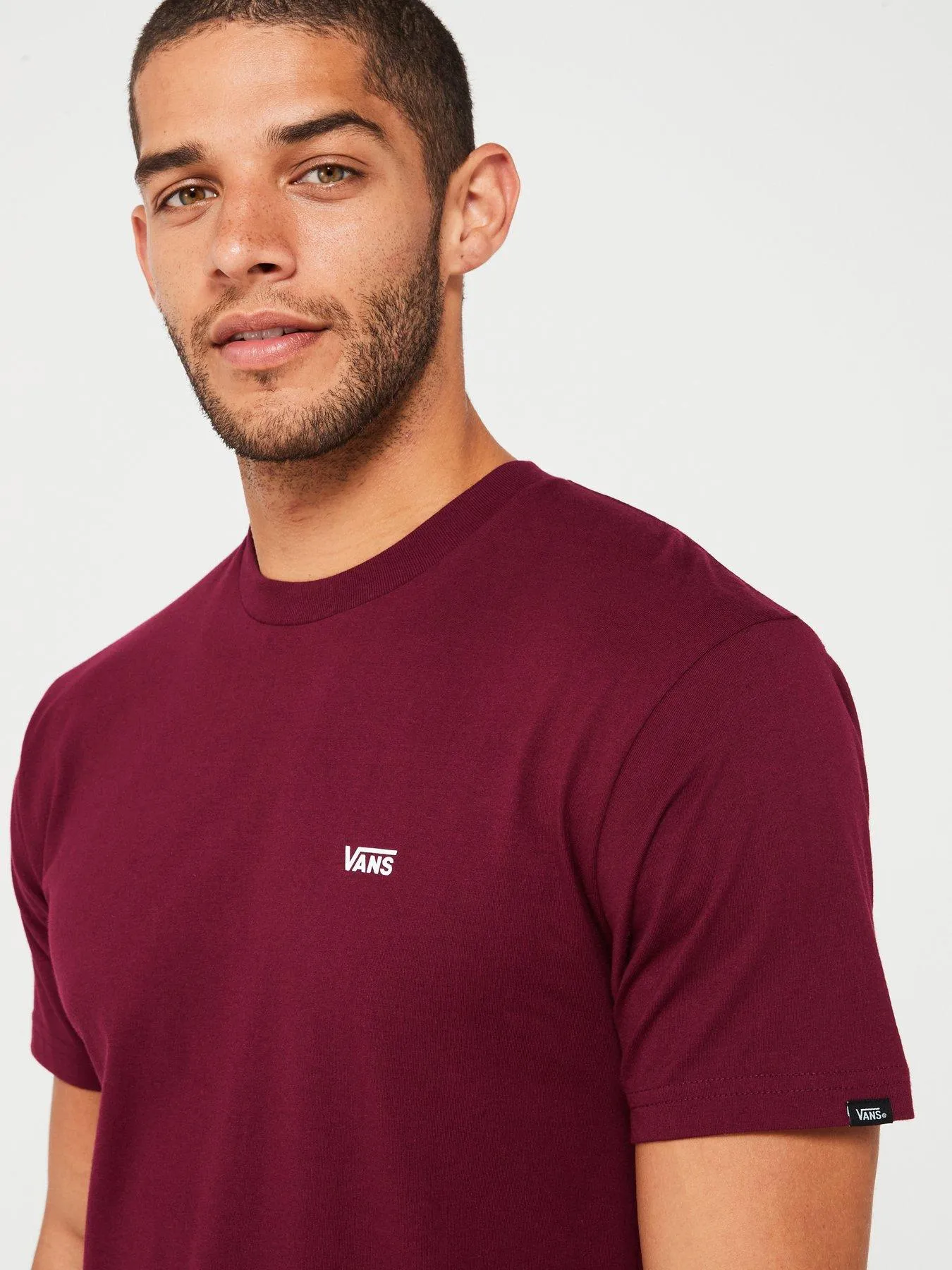 Vans Men's Left Chest Logo T-Shirt - Burgundy