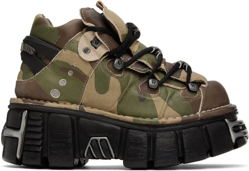 VETEMENTS Khaki New Rock Edition Platform Sneakers