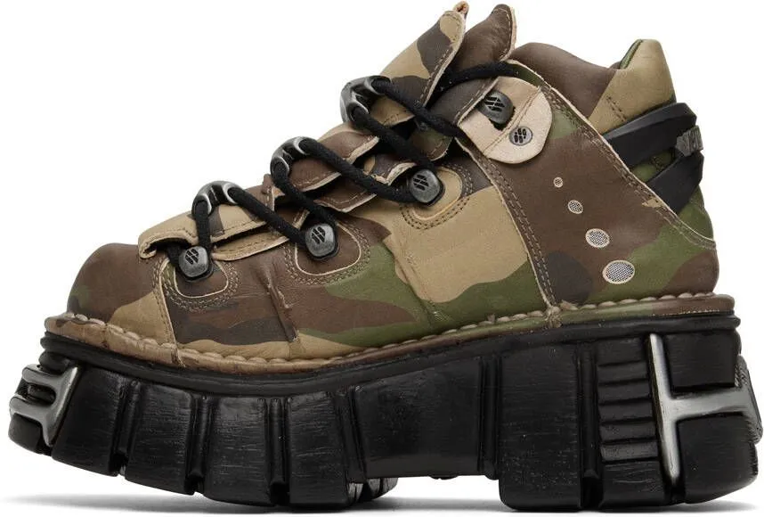 VETEMENTS Khaki New Rock Edition Platform Sneakers