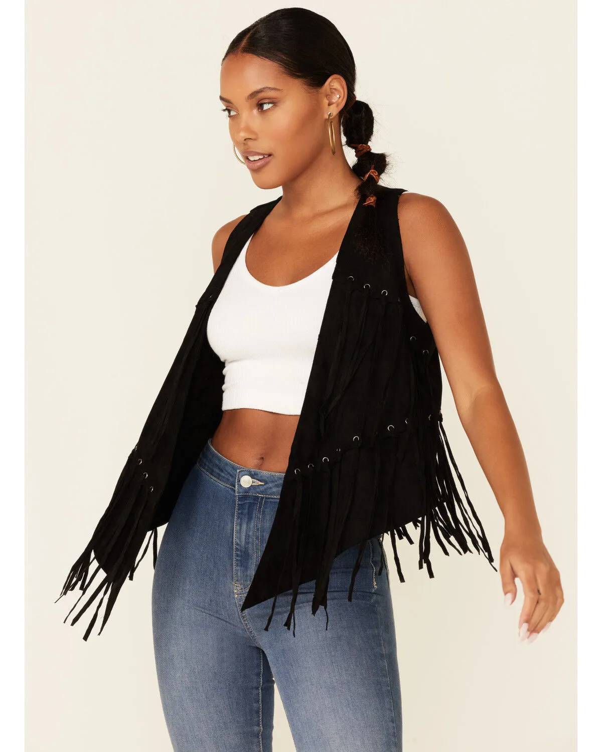 Vocal Women's Faux Suede Fringe Vest