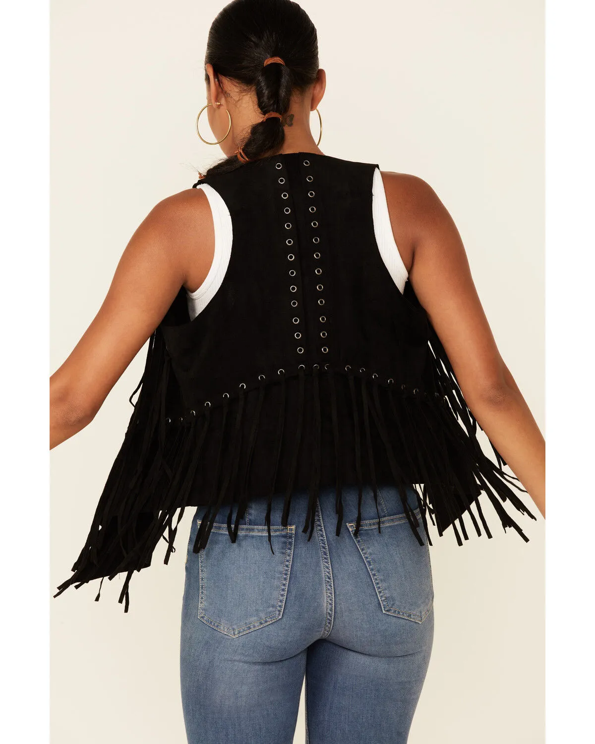 Vocal Women's Faux Suede Fringe Vest