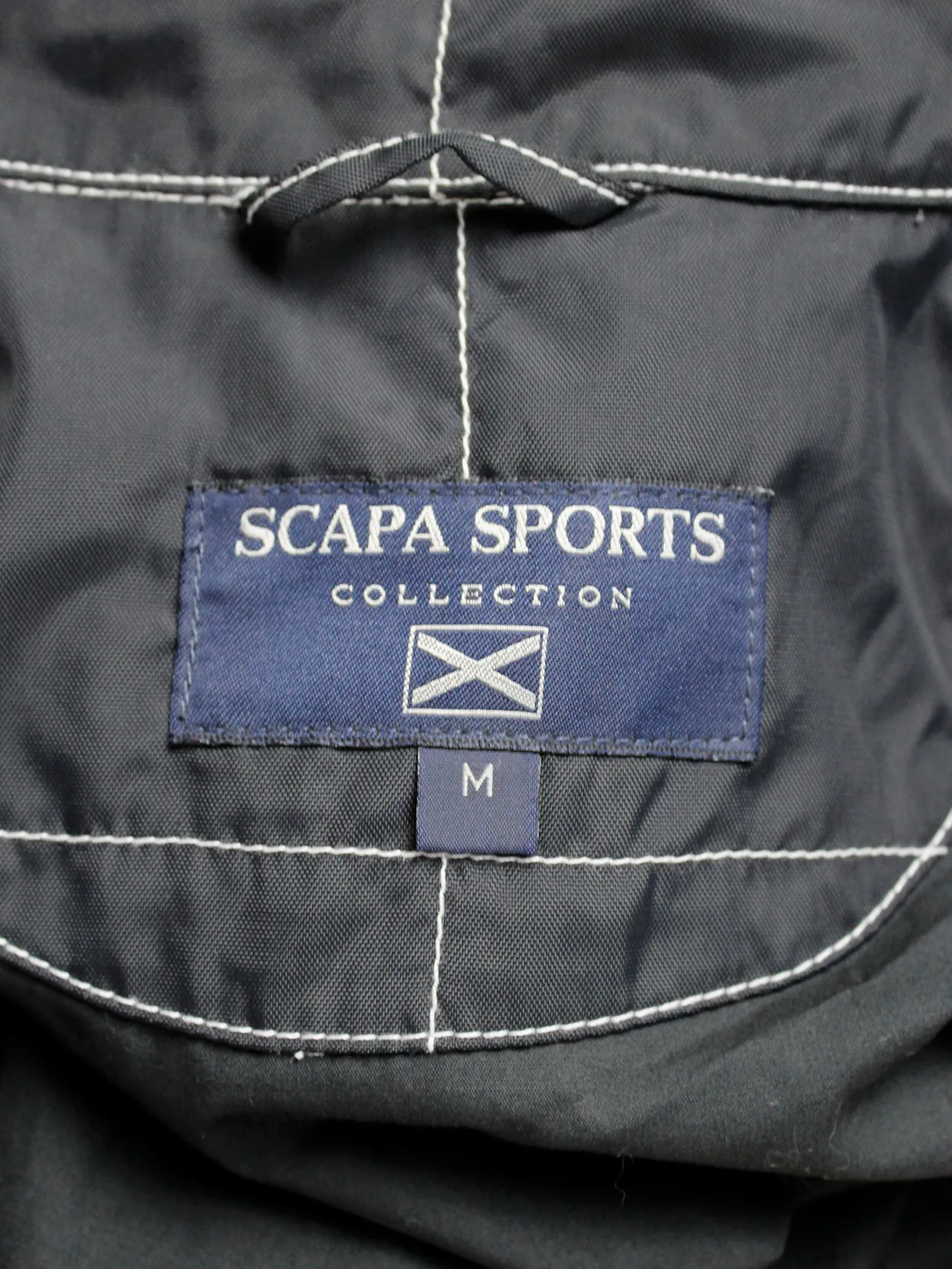 Walter Van Beirendonck for Scapa dark blue ‘Formula 1’ jacket with red stripes and patches