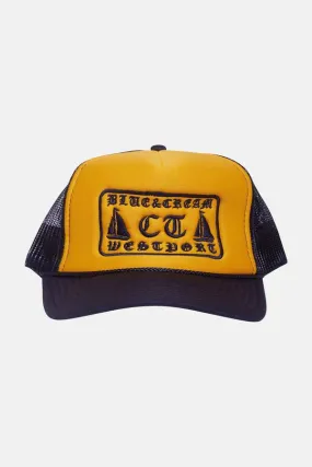 Westport Mesh Trucker Hat - Navy/Yellow