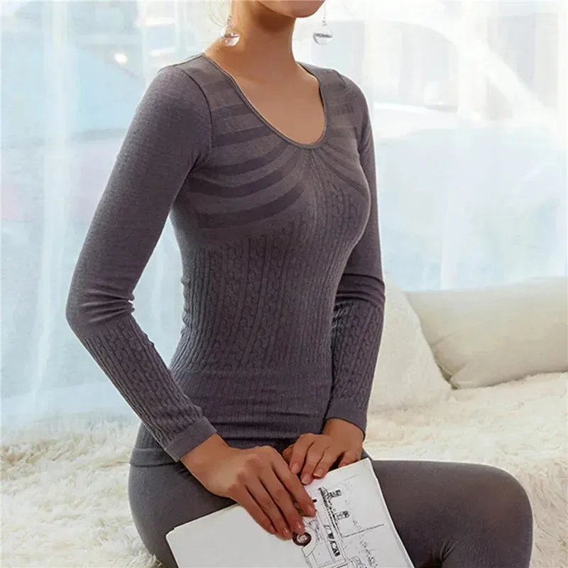 Winter Thermal Underwear Long Sleeve Seamless Antibacterial