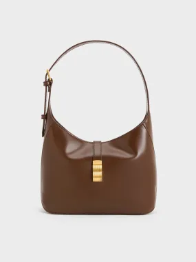 Wisteria Belted Shoulder Bag - Dark Brown