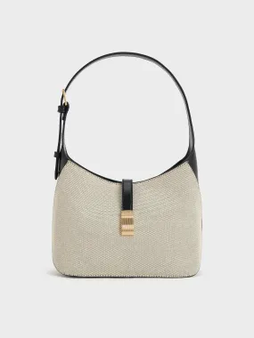 Wisteria Canvas Belted Shoulder Bag - Multi