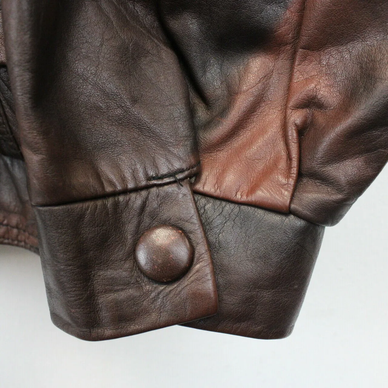 Womens 80s Leather Jacket Brown | Large