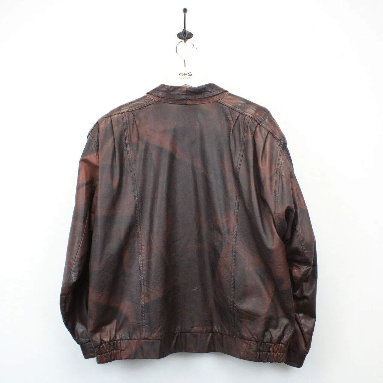 Womens 80s Leather Jacket Brown | Large