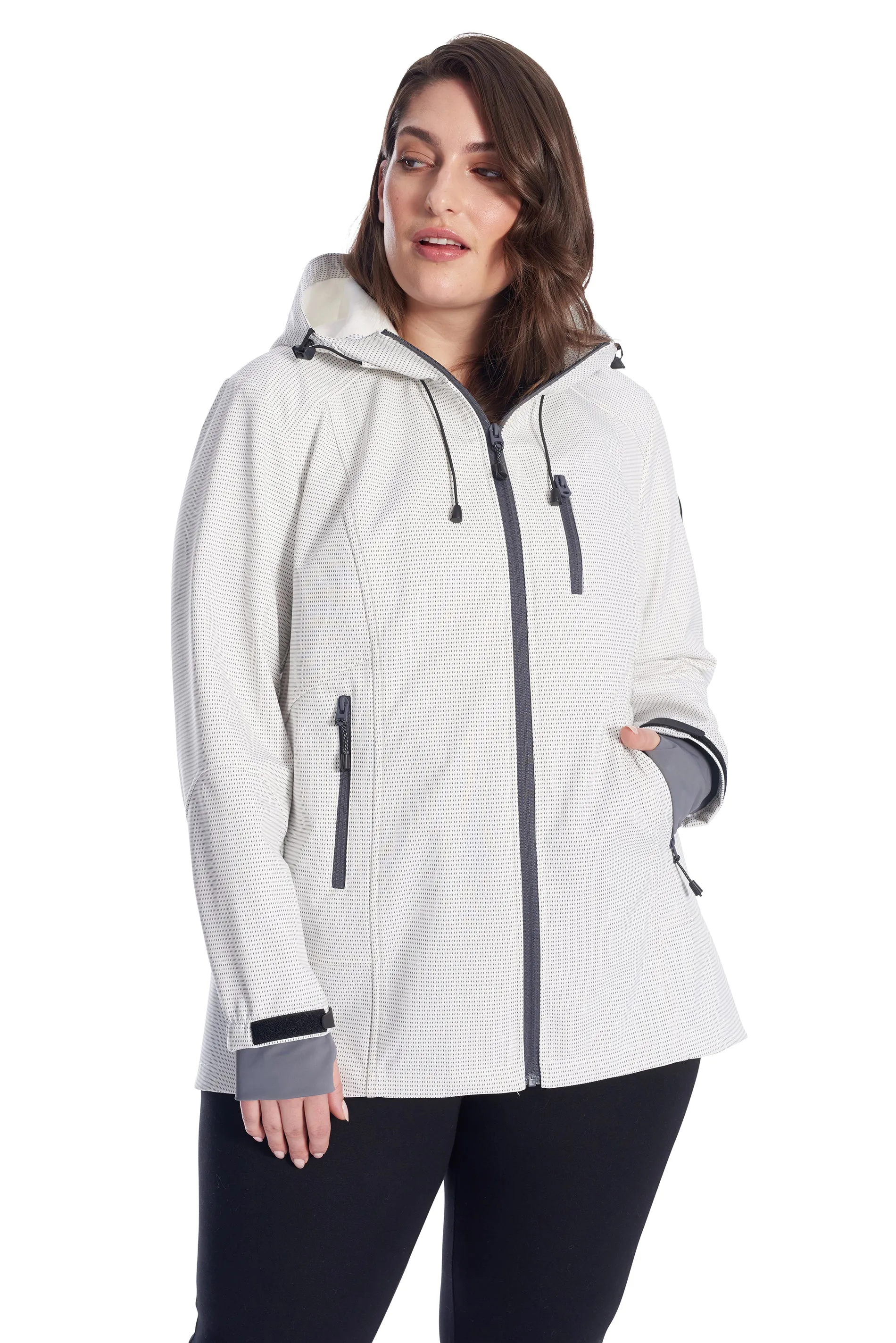 WOMEN'S CREAM FLEECE LINED SOFTSHELL (PLUS SIZE)