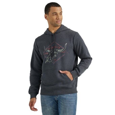 Wrangler Men's Western Hoodie - Regular Fit in Washed Black