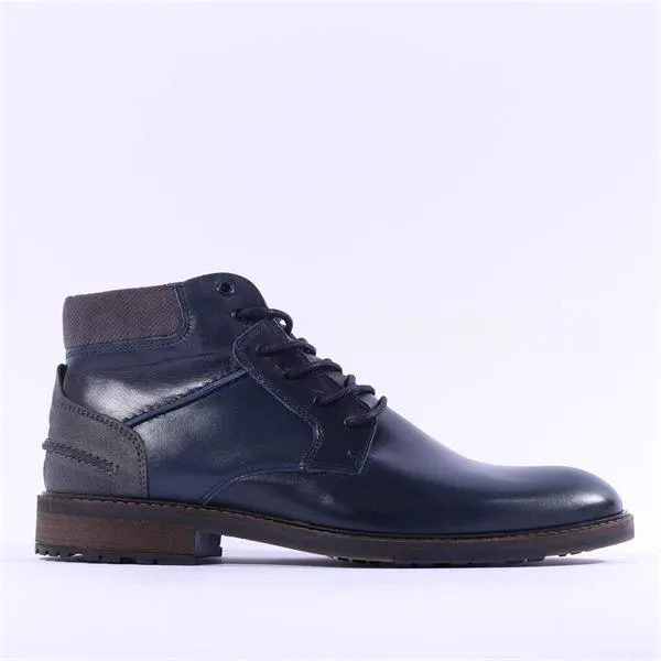 X Morris Laced Boot - Navy Leather